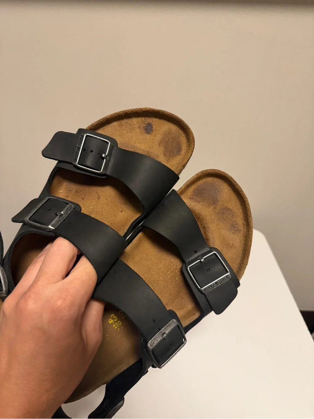 Birkenstock Milano Black Leather Two Strap Slingback Sandals Men’s EU 43 US 10